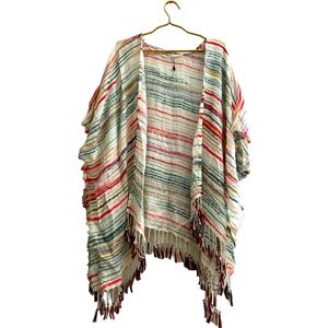NWOT BCBGeneration striped kimono coverup fringe trim OS